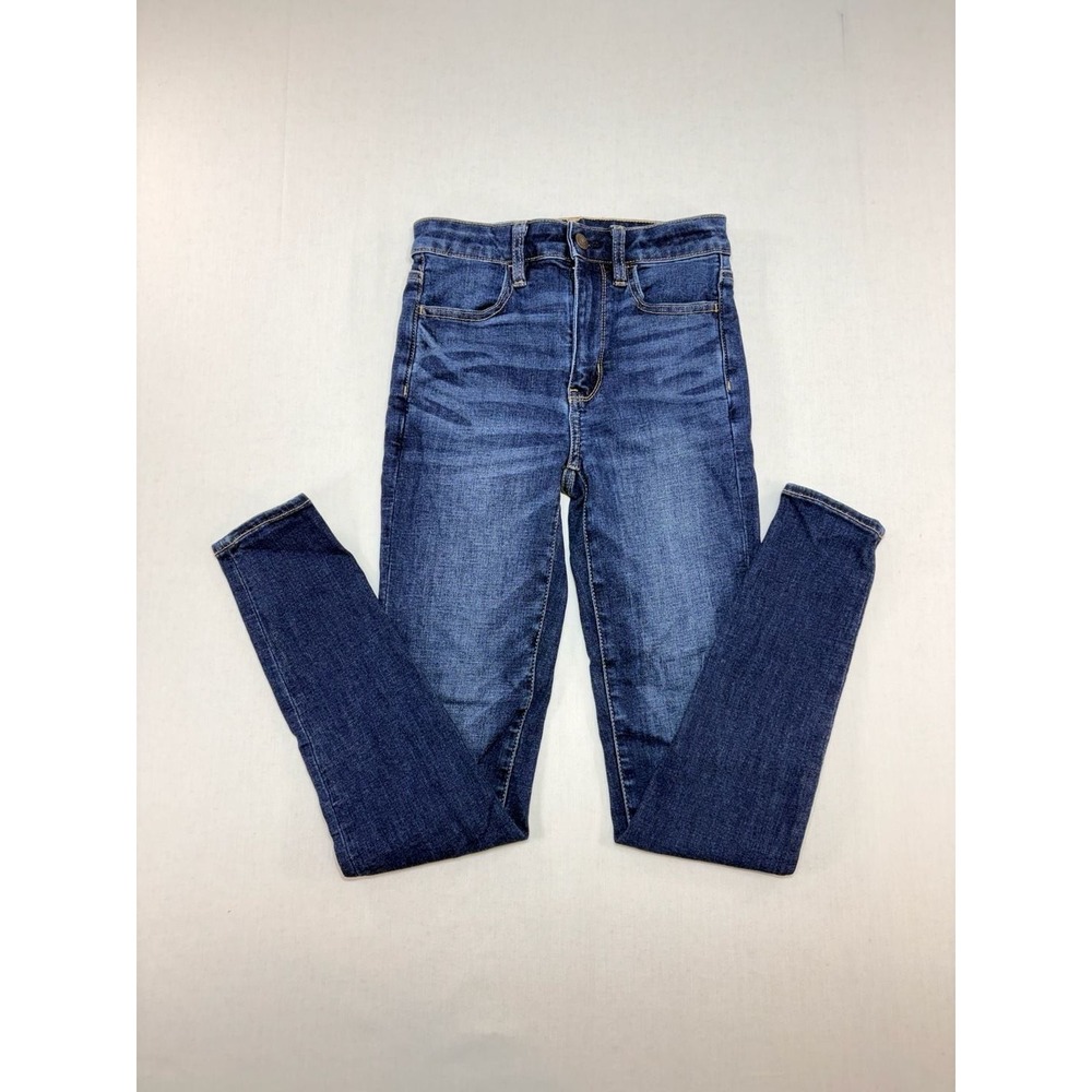 American Eagle Super Hi-Rise Jegging Dark Wash Next Level Stretch Size 00 Reg